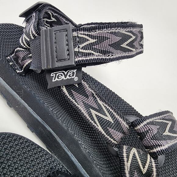 Vintage Teva Sandals Men 9 USA Made Grey Black Zigzag Sport Water Fishing Shoes - Picture 9 of 11